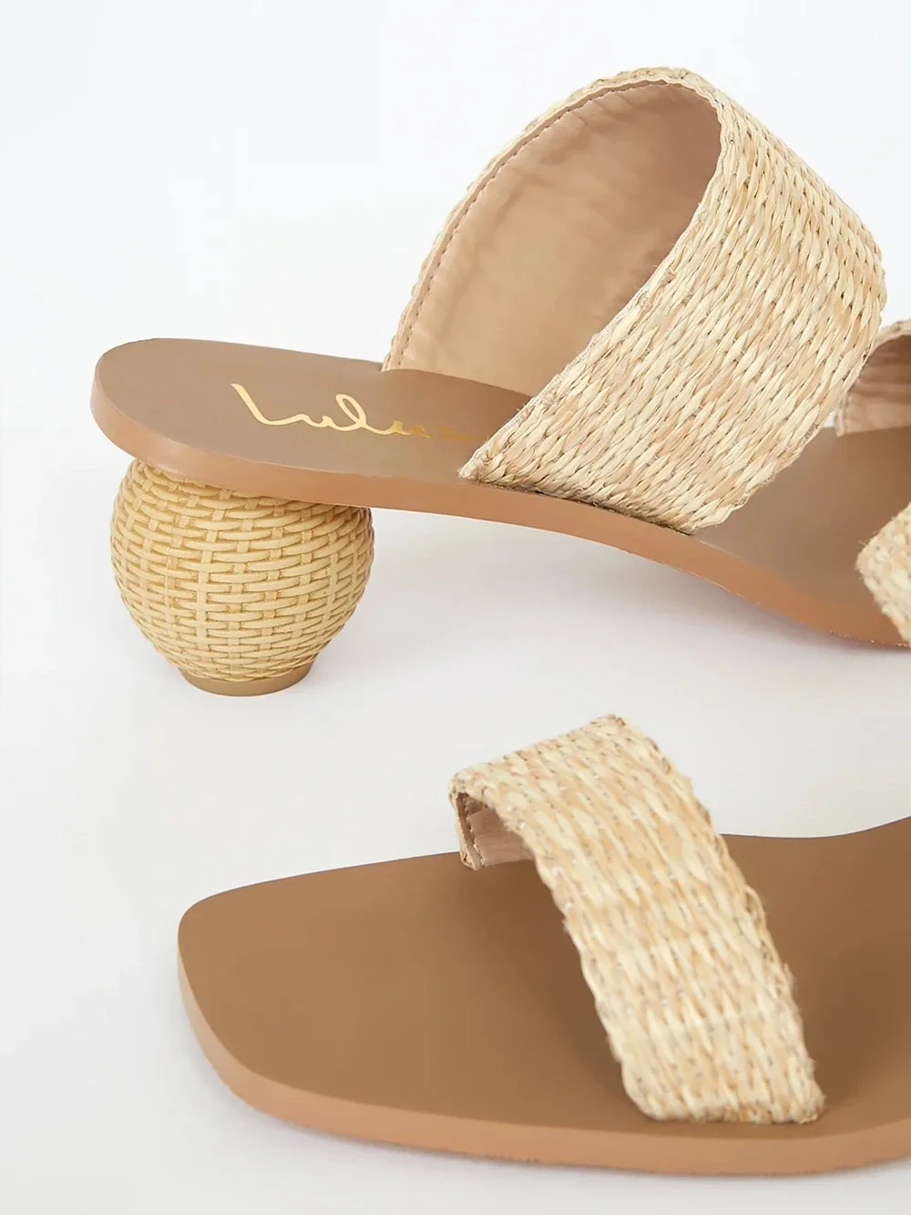 Lulus Vinessa Light Natural High Heel Slide Sandals